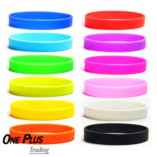 1OOPCS/LOT Wholesale Plain Silicone Rubber Bracelet Wristband Bangle