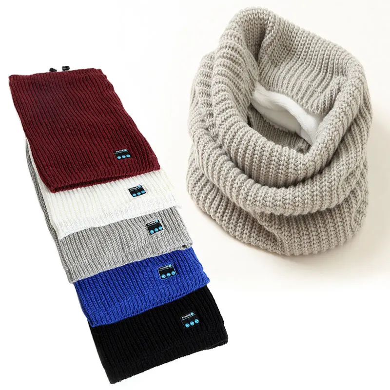 Беспроводной Bluetooth V3.0 мягкий шарф шейный платок зимний вязаный дизайн смарт шарф гарнитура наушники Динамик микрофон