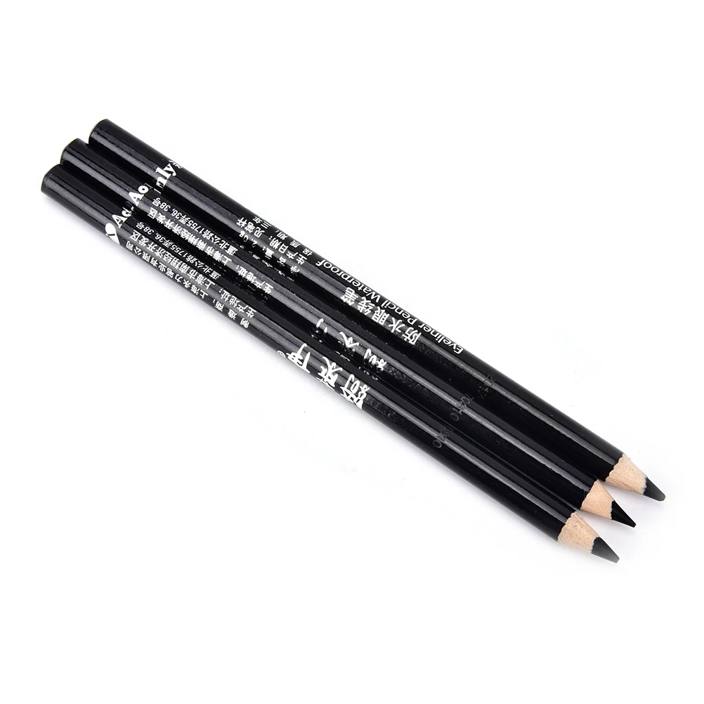 3 шт. водостойкие жидкие карандаши для подводки глаз быстросохнущие стойкие тонкие подводки для глаз инструменты для макияжа Черная Косметическая ручка - Цвет: Черный