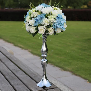 

47cm/18.5" height Wedding master table candlestick T road lead Silver mermaid candle stick wedding road lead 10pcs/lot