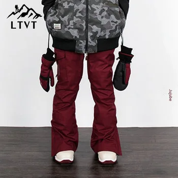

LTVT Couple Winter Ski Pants Single Board Double Pants Multi-Color Quilted Warm Waterproof Thick Men /Women Ski Pants