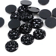 Новая мода 40 шт 12 мм звездный стиль и ананас поверхность стиль черный цвет плоская задняя смола цветок кабошоны Cameo-G6-26
