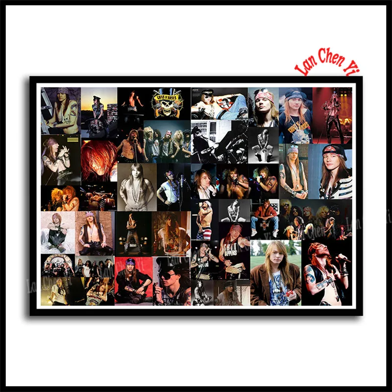Guns n' Roses жесткая Рок Музыкальная Группа Slash плакат белая бумага с покрытием плакаты отличные фотографии на стену для подарка - Цвет: Белый