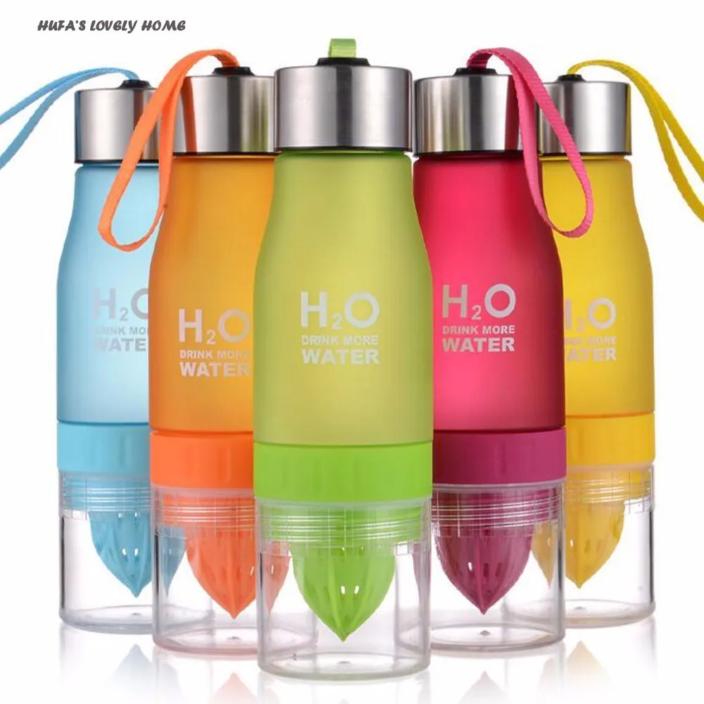 650ml H2O Lemon Juice Water Bottle Fruit Infuser Drinkware For Outdoor