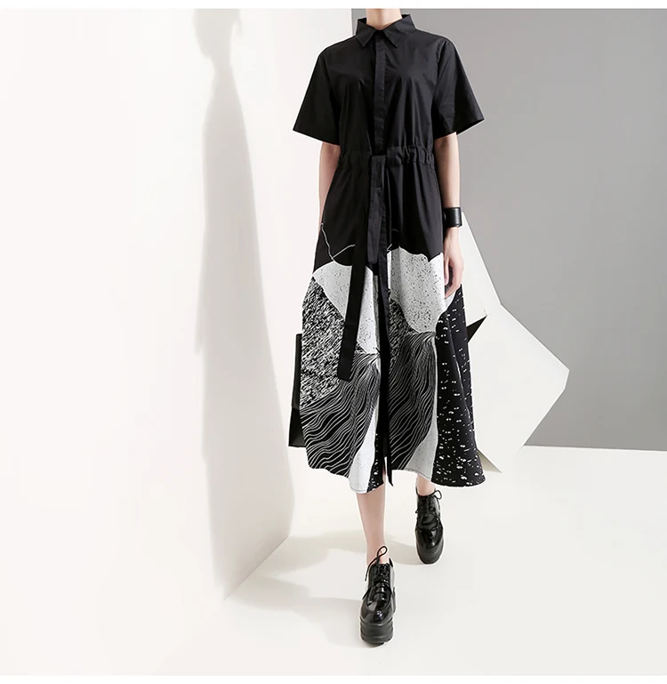 New Fashion Style Sash Lapel A-Line Casual Dresses Fashion Nova Clothing