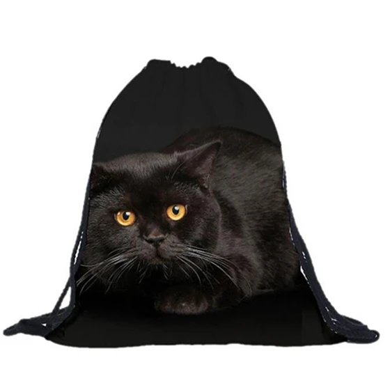 

ABDB-Unisex Backpacks 3D Printing Bags Drawstring Backpack(Black)