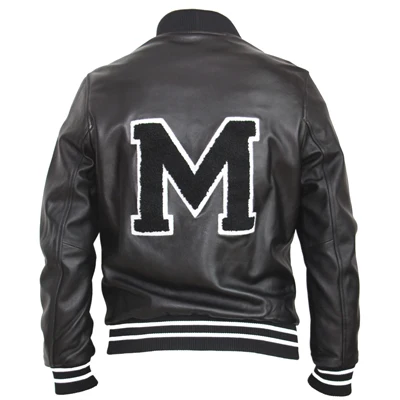 Mapesteed, мужская кожаная куртка с вышивкой, мягкая овечья кожа, повседневная мужская кожаная одежда, кожаная куртка для мальчиков, весна-осень, M129 - Цвет: Embroidery M Black