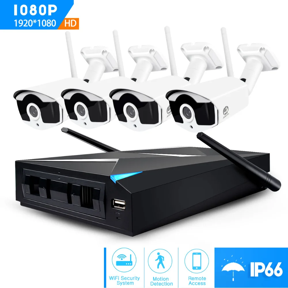 Achat JOOAN Sans Fil Système de Caméra de Sécurité 4 Canaux 1080 p Enregistreur Vidéo CCTV NVR 4x2.0 MP WIFI Extérieure Réseau IP Caméras kit