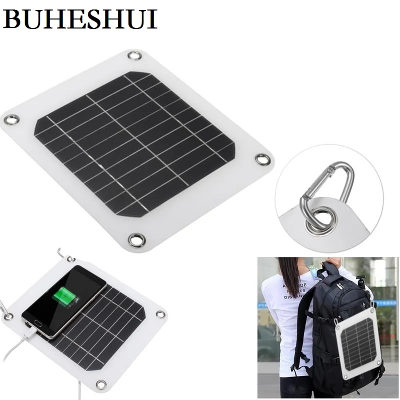 

BUHESHUI 5W Solar Charger Moible phone charger Power Bank Portable solar charger Outdoor Power Solution Solar Panel Charger