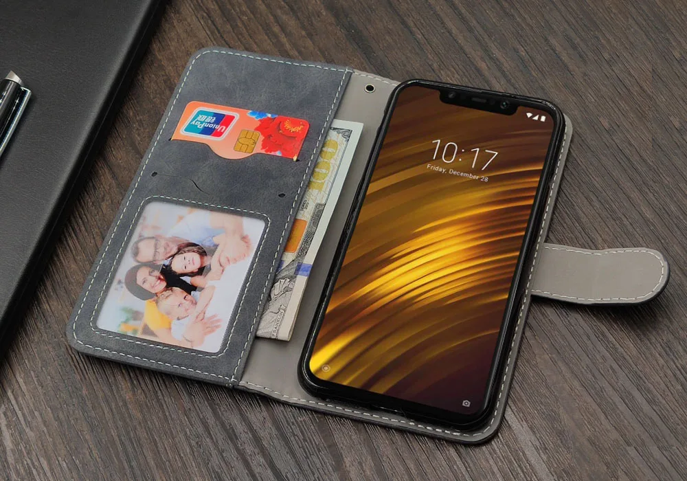 Luxury Vintage Case For Xiaomi Mi Note 2 3 10 Pocophone F1 Poco F2 M2 X2 Pro Case Flip Leather Silicone Wallet Cover Card Holder xiaomi leather case color