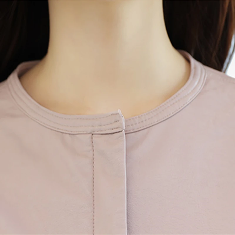 Manteau 2017 Automne Qualité O Gh83 Haute Femmes Poches Beige Rose Mode Nouveau Survêtement cou Casual Zipper Printemps Femelle Court Lâche wwfn8