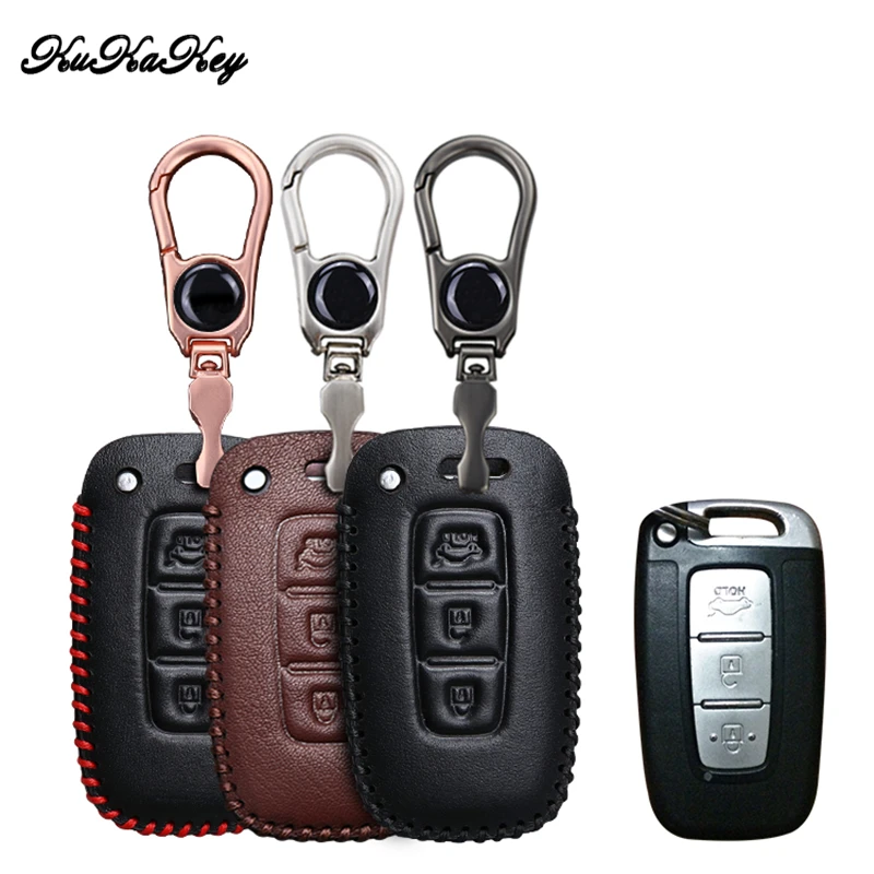 Кожаный чехол для ключа автомобиля KIA Soul K2 K5 Sportage Forte Optima Azera Sorento hyundai ix35 Sonata Genesis