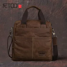 AETOO Винтаж ручной работы Crazy Horse кожаная мужская сумка переработка плеча фиолетовая голова коровья кожа A4 файл сумки