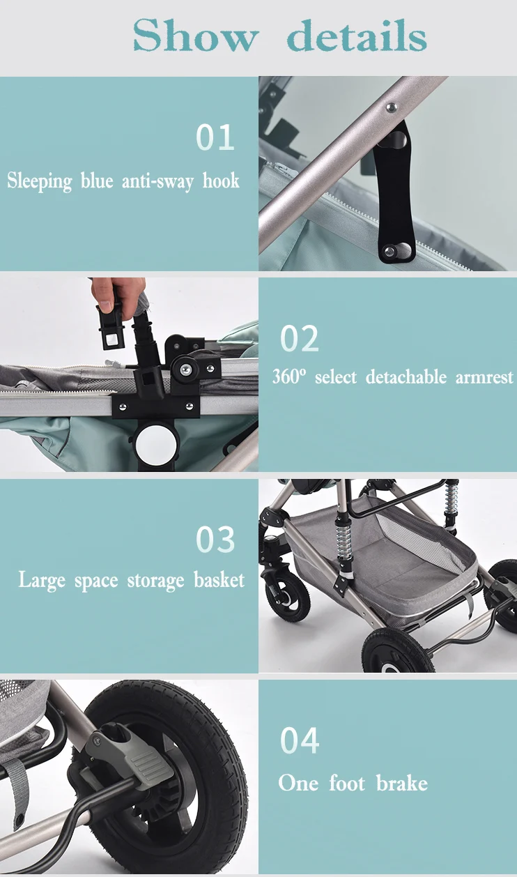 Best Baby carriage stroller 2 in 1/3 in 1 Multi-functional can sit High landscape stroller Two-way shock folding stroller Free shipping 19