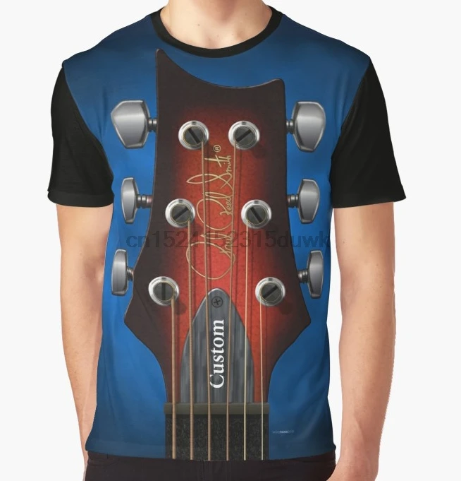 

All Over Print T-Shirt Men Funy tshirt GUITAR HEADSTOCK ART PRS CUSTOM Short Sleeve O-Neck Graphic Tops Tee women t shirt