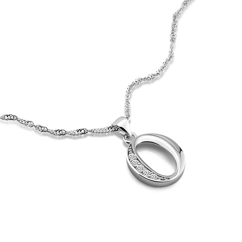 

Hot sale Europe brand sterling silver necklace.Simple solid 925 silver O pendant necklace.Elegant woman/girl silver necklace gif