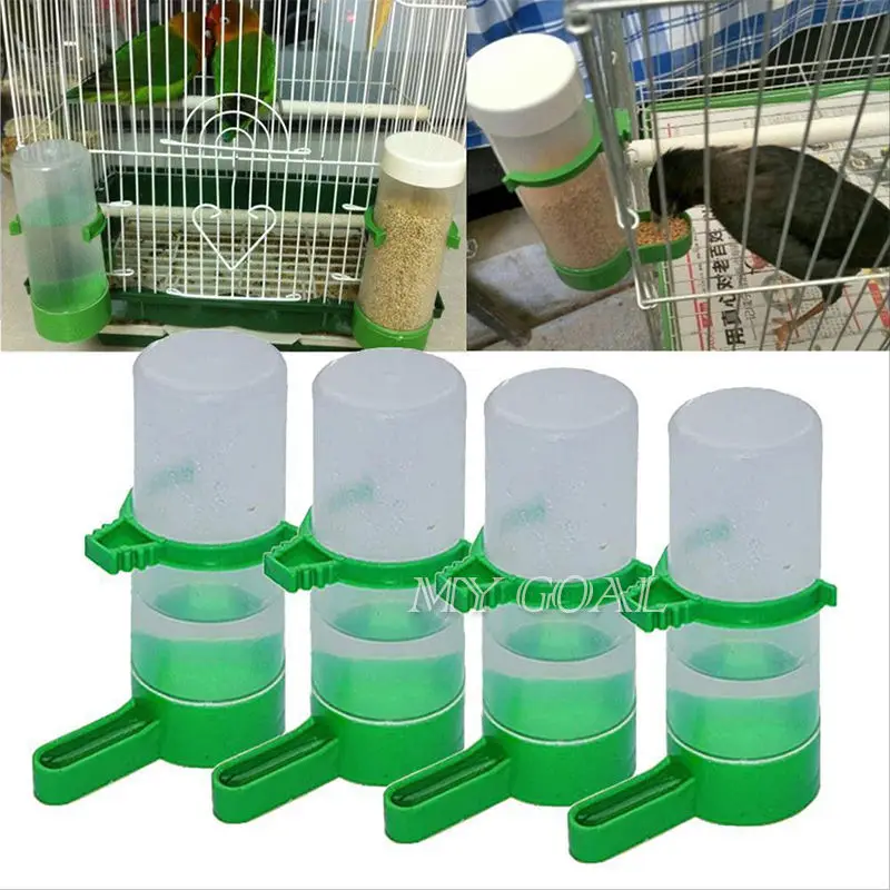 

4pcs Bird Feeders Waterers Pet Bird Drinker Feeder for Aviary Drink Set Budgie Cockatiel Lovebird Feeder Farming Equipment