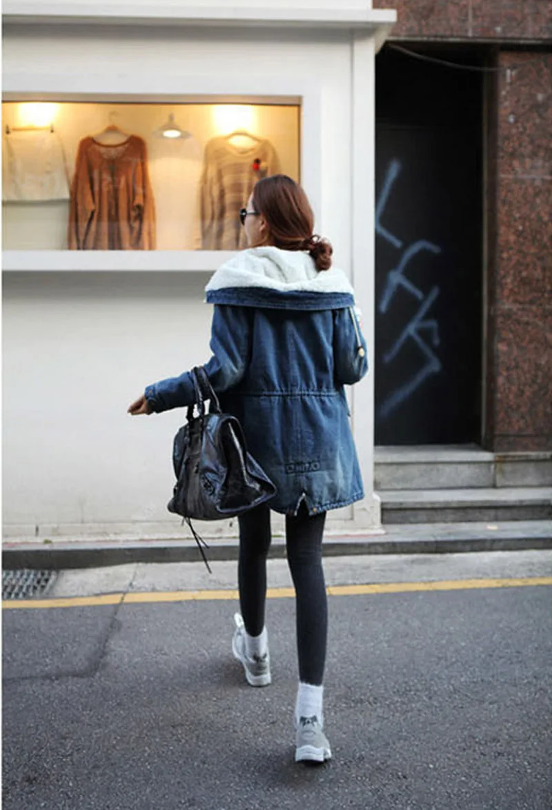 Fausse De Manches Veste Et Livraison Manteau Chaud Mode En Nouvelle Jeans Femmes Épaissir Gratuite Col Fourrure xPfqwaF