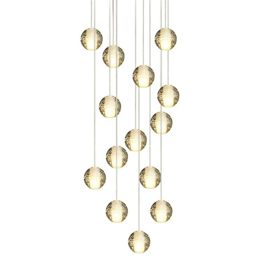 

Modern Cristal LED Chandelier Lighting Large Hanging Lamp Staircase Crystal Pendant Lamps Polished Steel Hanging Lustre Fixtures