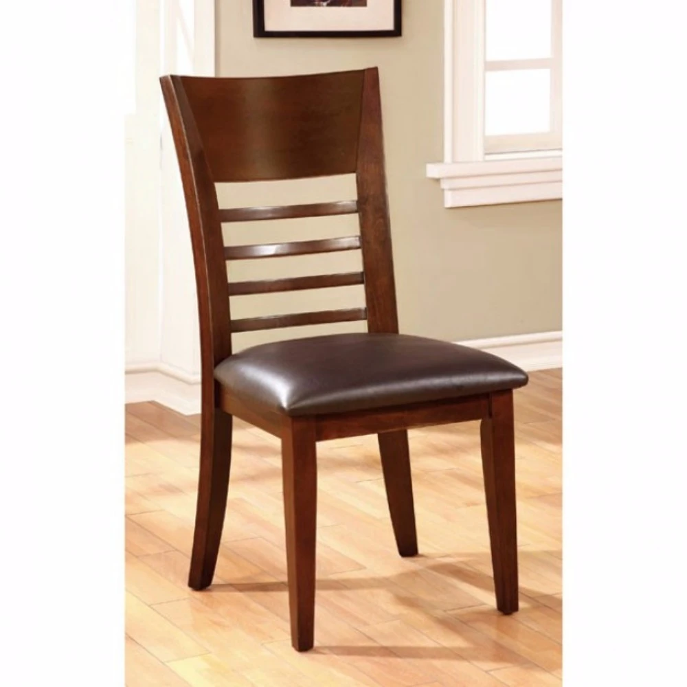Hillsview I Transitional Side Chair, Brown Cherry Finish, Set of 2 (1)