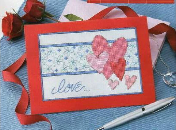 Kit Complet De Cartes De Saint Valentin Je T Aime Carte De Mariage Carte D Anniversaire En Point De Croix A Faire Soi Meme Livraison Gratuite Aliexpress