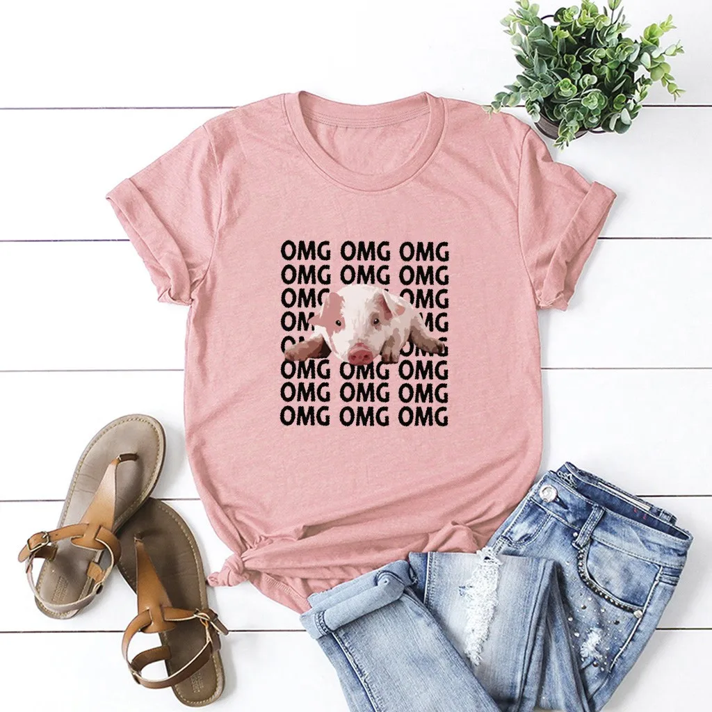 2019 новые модные футболки женские SummeFunny с коротким рукавом и круглым вырезом свободные женские топы Повседневная Мягкая футболка для