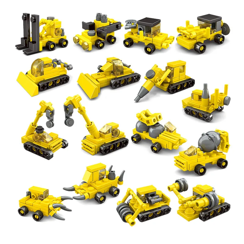 

8 Set/Lot Construction Vehicle Building Blocks Legoings Assembled Model Toys Kit DIY Educational Children Birthday Gifts