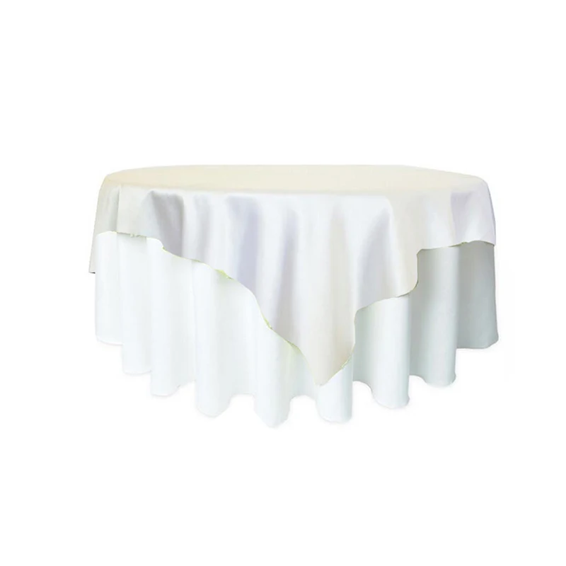 White 21 цвета Варианты 5" /72" квадратный Атлас наложения/12" круглая сатиновая Скатерть Обложка для Свадебная вечеринка Ресторан Банкетный Декор - Цвет: White
