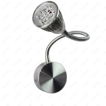 Гибкая труба 3 Вт/5 Вт светодиодный настенный светильник лампа для чтения подсветка для фотографий лампа ВКЛ/выкл кнопка/не Серебряная оболочка спальня