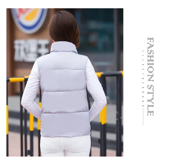 OHRYIYIE Autumn Winter Short Vest Waistcoat New Fashion Women Sleeveless Jackets Coat Cotton Padded Vest Female Colete WC25