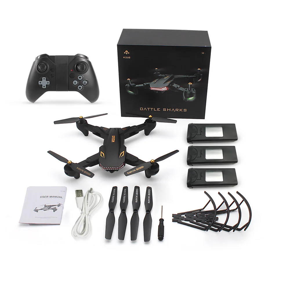 VISUO XS809S МП камера Дрон Wi-Fi FPV складной селфи RC Дрон удерживающий высоту g-сенсор Квадрокоптер с дополнительной батареей Дрон