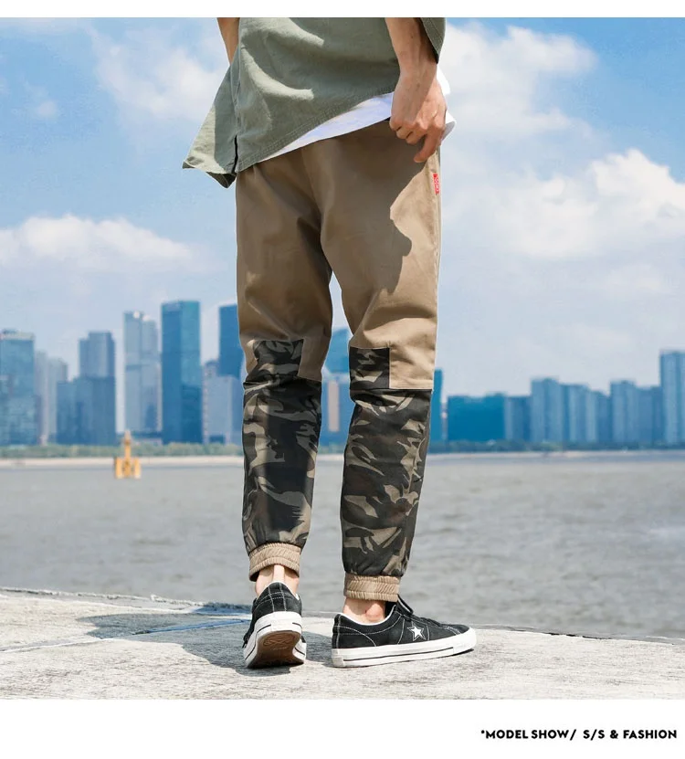 KUANGNAN Camo Мужские штаны для бега хип-хоп спортивные штаны камуфляжные брюки карго мужские японские уличные мужские брюки повседневные 5XL