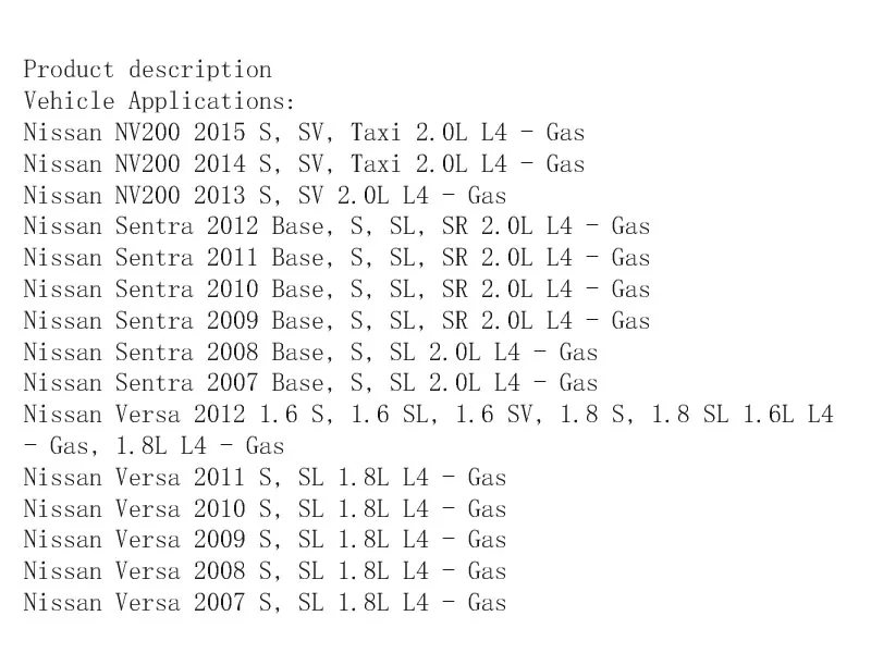 Двигатель регулирующий клапан с синхронизацией клапан для 2007- Sentra Versa NV200 1,6 1,8 2,0 23796-EN20A