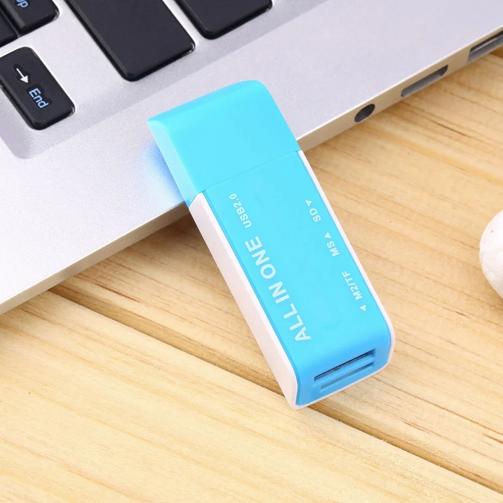 USB 2,0 памяти Multi карт-ридер адаптер для SD TF M2 MS синий