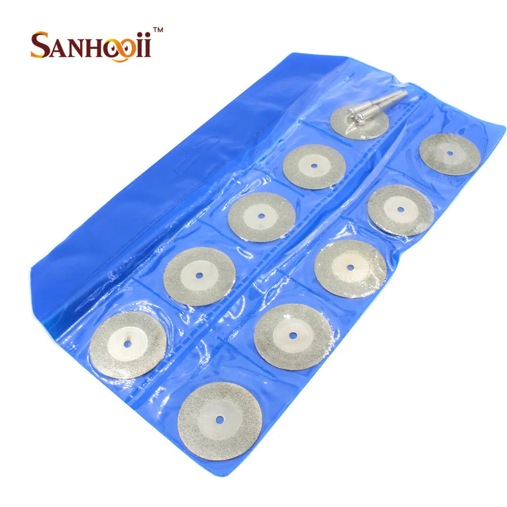 

SANHOOII 10PCS/Set 20 30 40MM Diamond Coat Cutter Accessories For Dremel Saw Blade For Cutting Glass Stone Jade Wood Tool Set