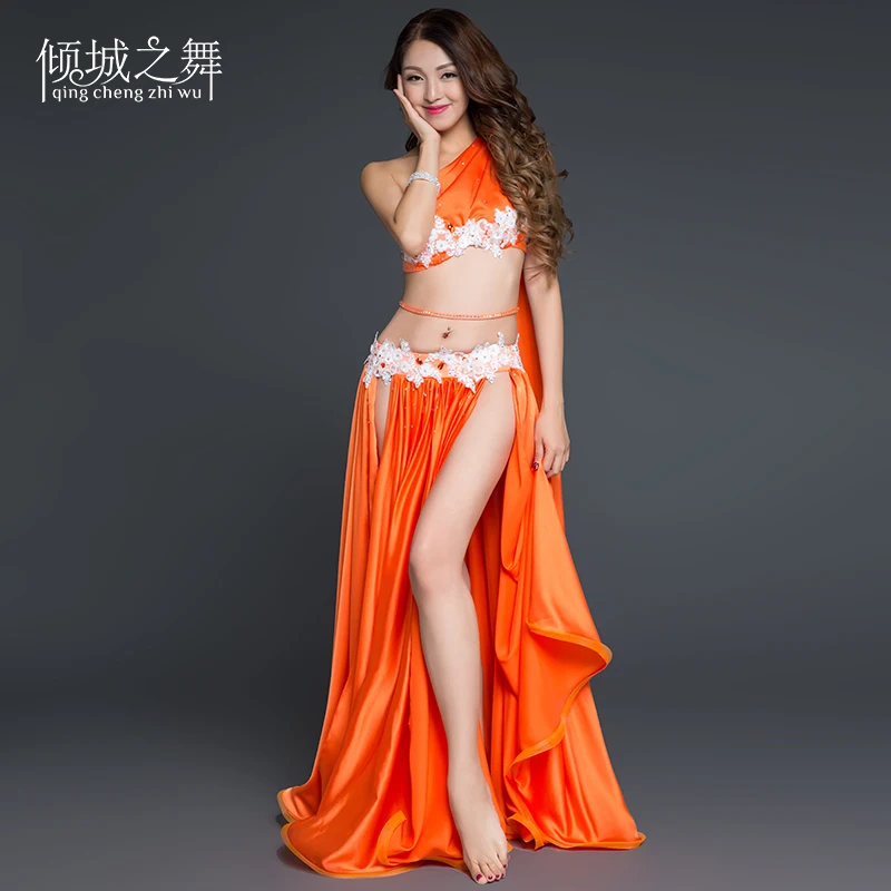 Violet,Fit 45-70 KG Xinvivion 4 Pi/èces Femmes Dame Danse du Ventre Professionnel Costume Set Danse Indienne Performance Outfit Suit