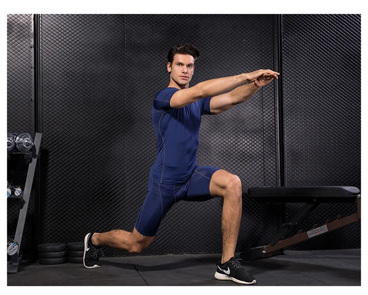 1054 Men Boys High Elasticity Yoga Athletic Running Sports Gym Compression Tights Sweat Wicking Quick Dry Shorts EU XS~XXL -