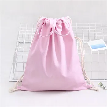 

Fashion Multifunctional 1 PC Pure Color Backpack Women Girls Shoulder Bag Canvas Beach Bag Small Mini Travel Drawstring Bags