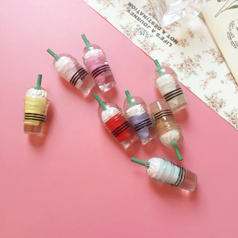 

6pcs/lot 1/6 Scale Miniature Dollhouse Mini Straw Coffee Cup Ice-cream Drink Pretend Food for 1/6 Dollhouse Decor DIY Accessory