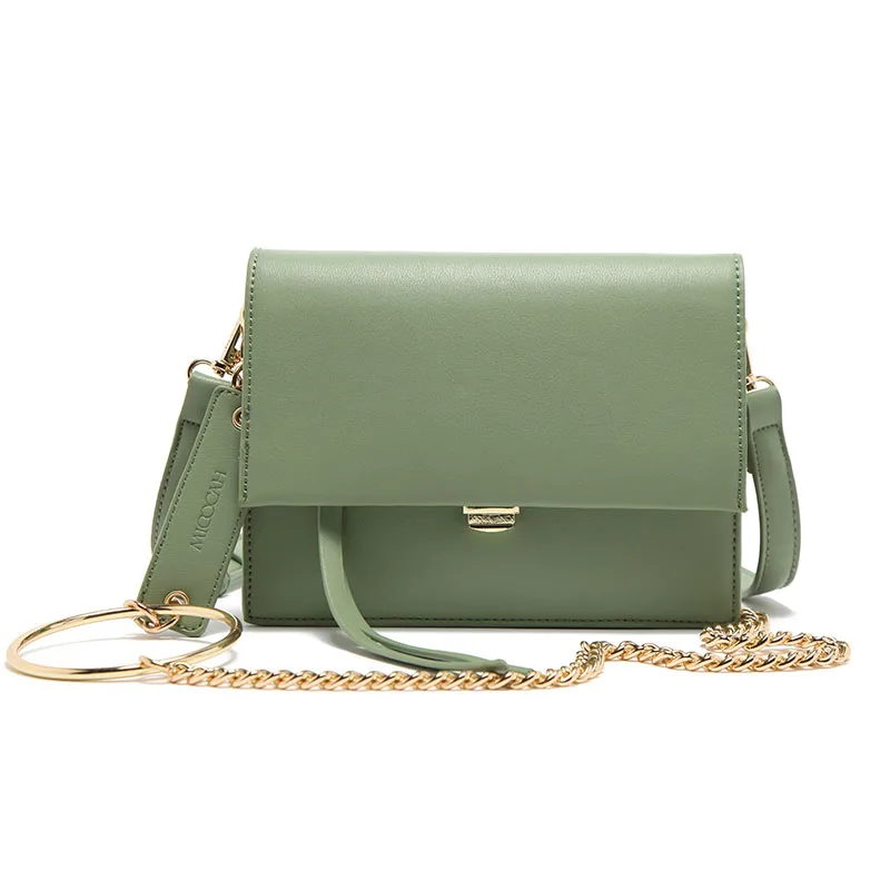 MICOCAH сумка через плечо с круговой ручкой для женщин брендовая сумка сумки на плечо черный/зеленый/Абрикосовый HSD135 - Цвет: Зеленый