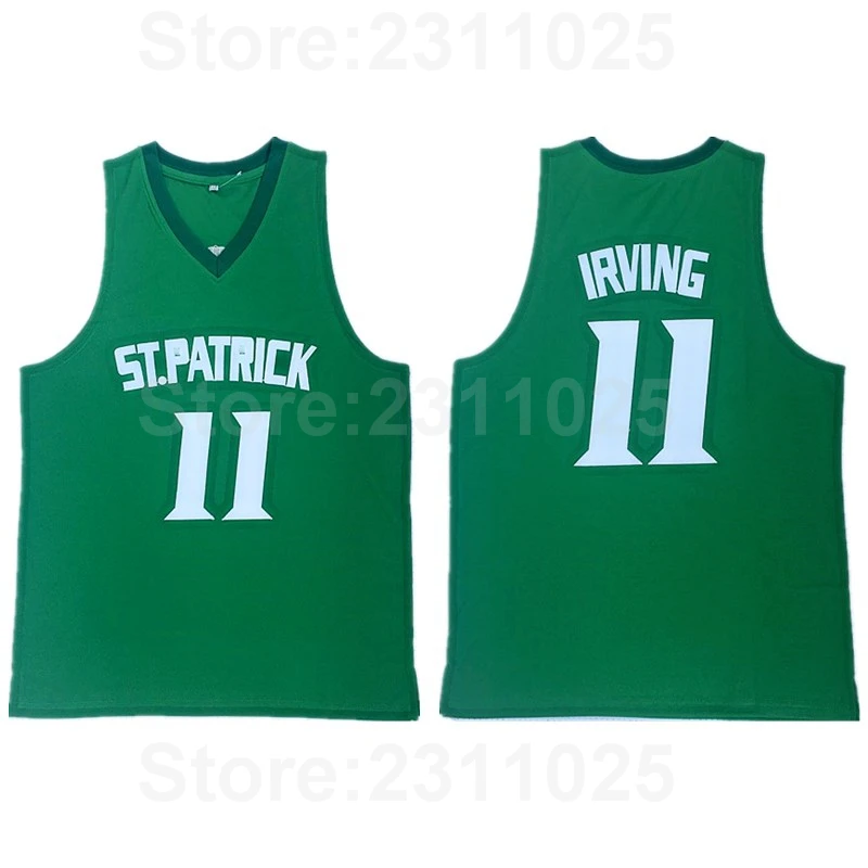 

Ediwallen Men High 11 Kyrie Irving High School Basketball Jerseys ST Patrick Uniforms Pure Cotton Breathable Stitched Quality