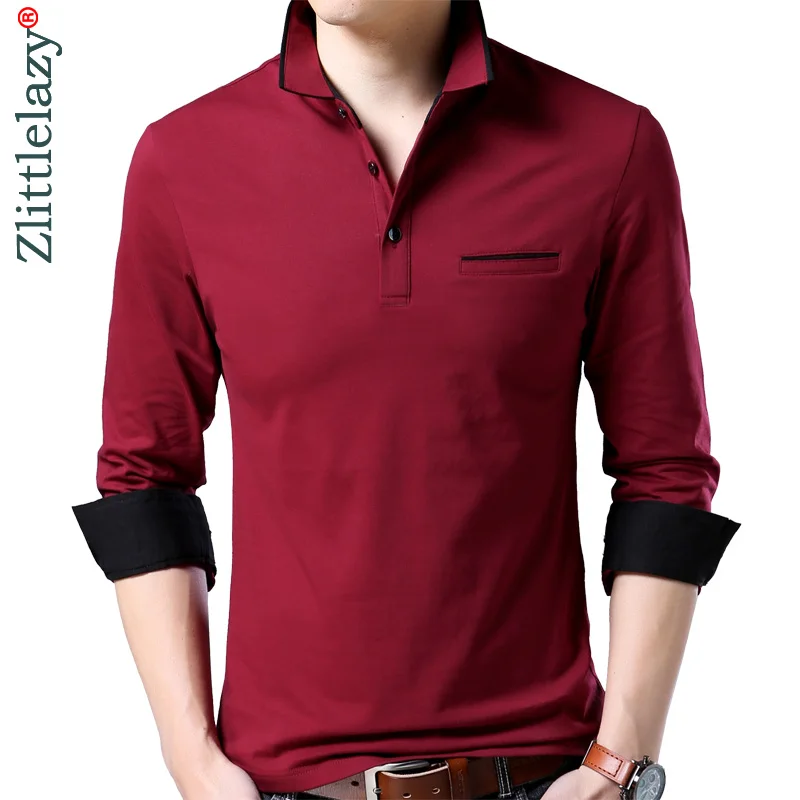 

2019 new long sleeve bodybuilding tee shirts summer solid pol shirt polo men clothes streetwear jersey mens polos poloshirt 1071