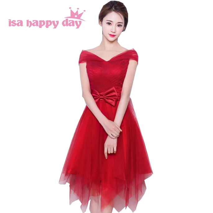 women elegant wine red dresses short fitted black robe de formal sexy party dres prom short formal dress special occasions H3815
