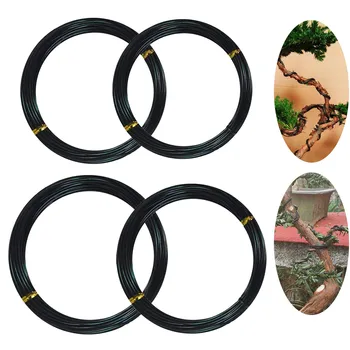 

4 Roll 10m Aluminum Tree Training Wires for Garden Plants Bonsai Beginners Trainers Artists 1.0mm/1.5mm/2mm/2.5mm Black
