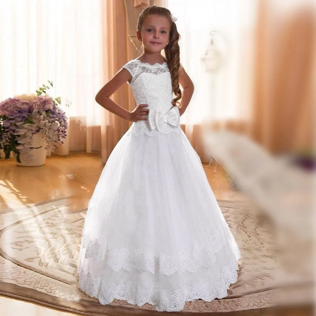 

Clothes For Children Kids Girl Bowknot Beautiful Little Princess Formal Wedding Party Sleeveless Tutu DressBaby Clothing Set