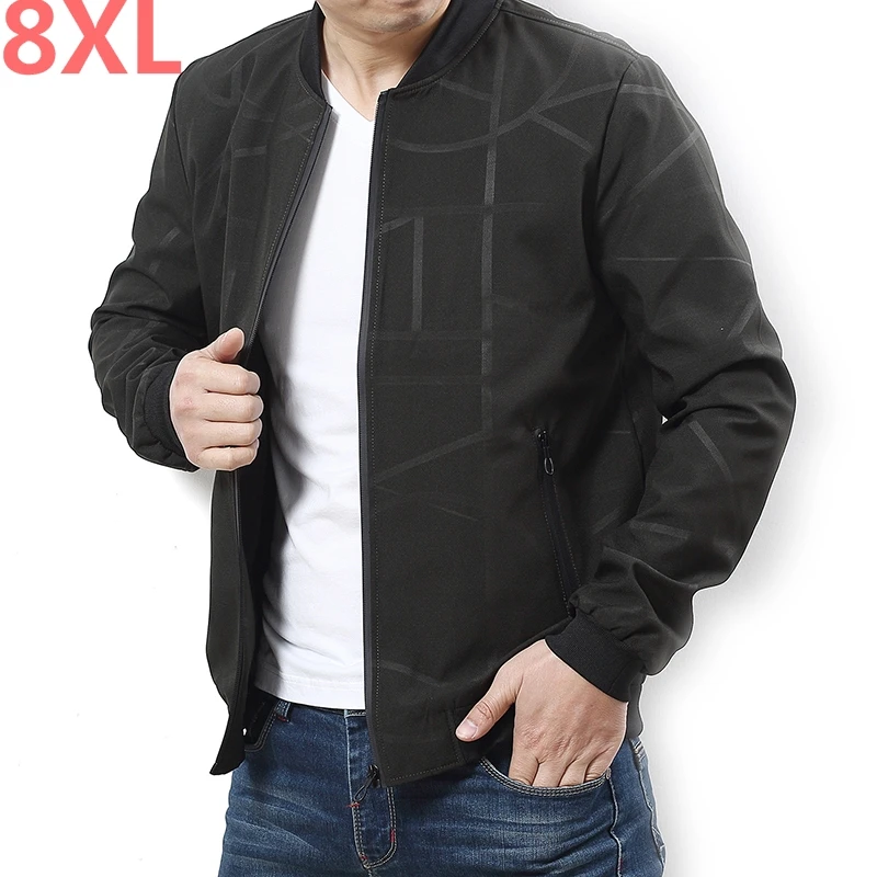 Новый плюс размер 8XL 6XL 5XL 4XL Мужская куртка брендовая одежда мужские куртки, пальто высшего качества Черная Глубокая ветровка верхняя