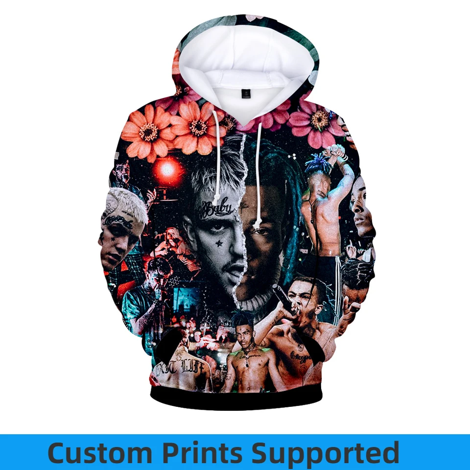 Толстовки с капюшоном XXXtentacion 3D Модные осенние толстовки Популярные Теплые кофты