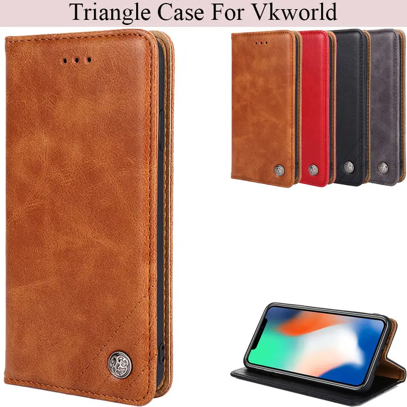

K'try Triangle Pu Leather Phone Case For Vkworld S8