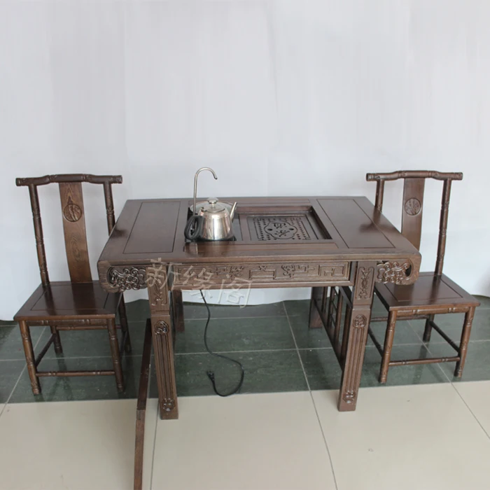 Wenge kung fu tea table Five-piece tea sets tea tables and chairs combination of Ming and Qing classical mahogany wood coffee ta