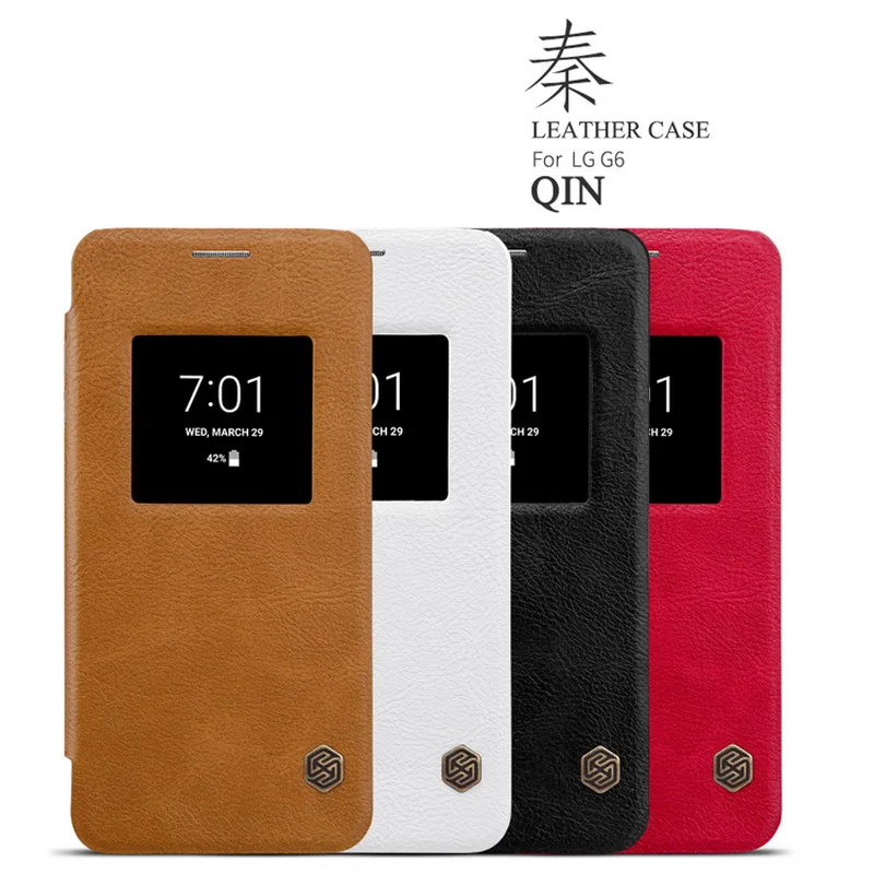 Leather Case For LG G6 5.7" Flip Smart Answer Window View